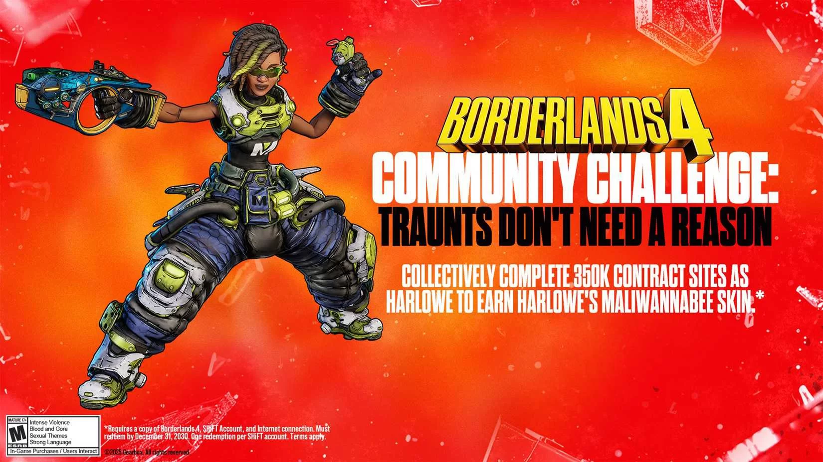 Borderlands 4 Players Unlock Free Harlowe “Maliwannabee” Skin with New SHiFT Code
